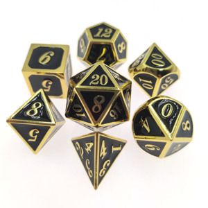 Dés en métal époustouflants avec des bords dorés pour les passionnés de jeux - Un incontournable pour les soirées et les collections de collectionneurs - Product Image 3