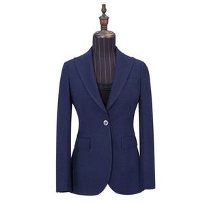 ชุดสูทผู้หญิงสไตล์เกาหลี ชุดทำงานสุภาพสตรี เสื้อเบลเซอร์ กางเกงขายาว ชุดทักซิโด้ สีน้ำเงิน ชุดสูทธุรกิจ - Product Image 1