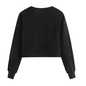 <strong>White</strong> Cotton Crop Top <strong>Sweatshirt</strong> for Women Custom logo Wholesale <strong>Cropped</strong> Top Hoodie French Terry <strong>Cropped</strong> Oversized <strong>Sweatshirt</strong> - Product Image 5