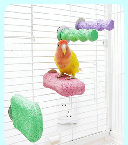 Plataforma de Resina Ecológica para Aves, Poste para Moler Pechera y Garras de Loros, Accesorio para Jaulas de Interior/Exterior - Product Image 4