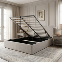 Willsoon Modernes Minimalistisches Europäisches King-Queen-Size Leinen-Polsterbett mit Gaslift-Stauraum OEM ODM B2B Großhandel