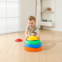 Oferta Especial NEEUU LY-2440 - Juego Educativo de 5 Piedras de Equilibrio Antideslizantes de Plástico, Colores Arcoíris/Pastel, Certificado de Seguridad para Niños Mayores de 2 Años