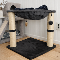 Arbre à chat moderne et écologique en velours, multi-niveaux, avec poteaux à gratter en sisal, pour le divertissement à domicile et dans le salon, Carton Fun
