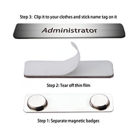 Porte-étiquettes magnétiques Ndfeb, plaque d'identification en métal inoxydable, deux aimants, étiquettes de badge nominatif