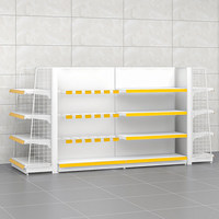 Étagères gondoles double face personnalisées pour magasins de détail, rayonnages et étagères métalliques légers pour supermarchés