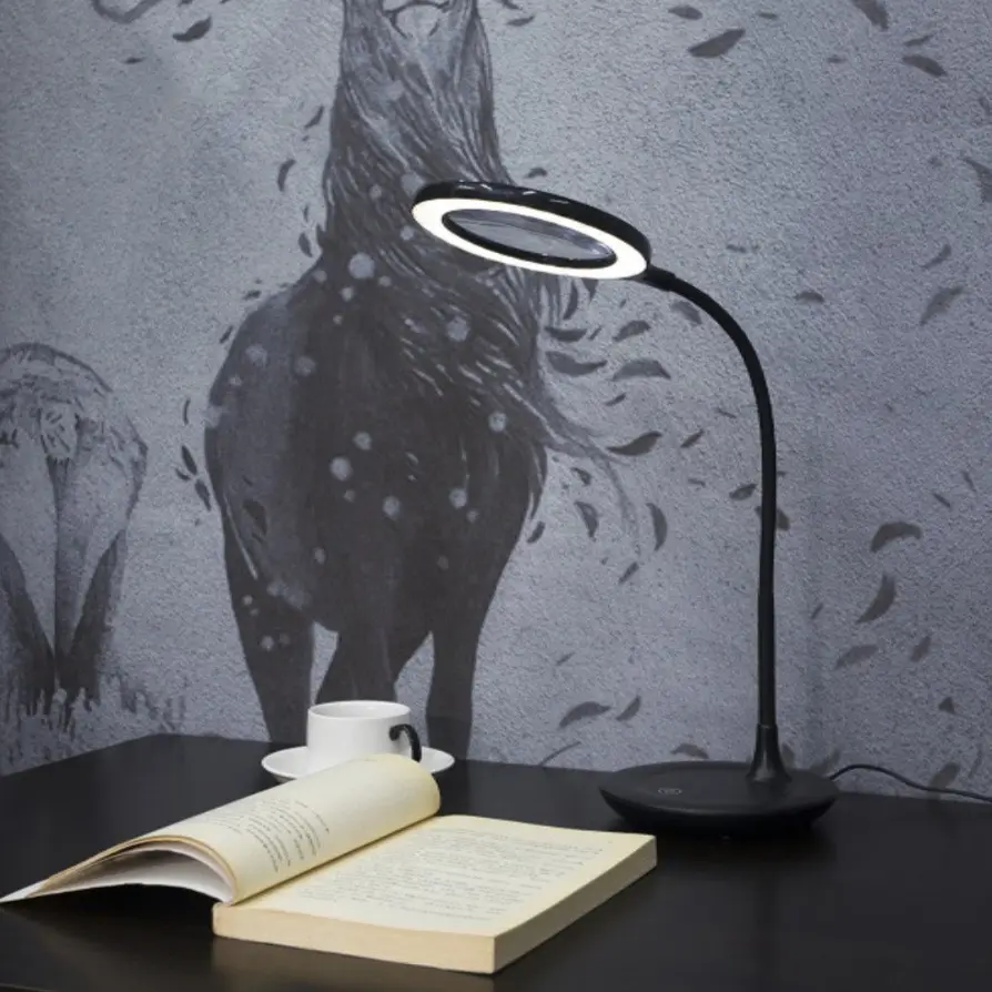 Lampada da tavolo a led creativa soggiorno clip ricaricabile su lampada da lettura per camera da letto lampada da scrivania con protezione per gli occhi con lente d'ingrandimento