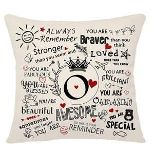 Housse de coussin carrée personnalisée de style moderne, 26 lettres, coussin décoratif pour la maison, faible MOQ, impression par sublimation, cadeau pour amis - Product Image 4