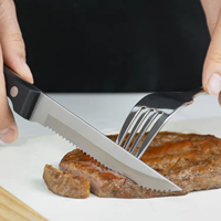 Outils de cuisine Couteau à steak en acier inoxydable Ensemble de couteaux à steak dentelés pour couper le steak
