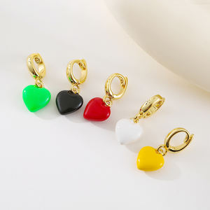 CHINTEN Gold Plated Heart-Shaped Clip-<strong>On</strong> DIY Jewelry Accessories Universal <strong>Snap</strong> with Colorful Heart <strong>Charms</strong> Women &amp; Girls - Product Image 4