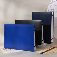 Porte-certificat A4 bleu personnalisable, dossier de protection pour diplôme avec impression de logo pour récompenses et remises de diplômes
