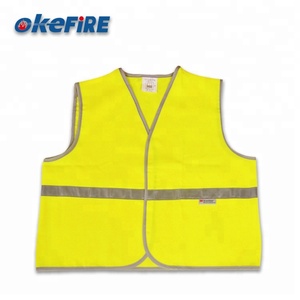 Okefire เสื้อกั๊กความปลอดภัยในการทำงานของเด็ก,เสื้อตาข่ายพิมพ์ลายสีเหลืองสะท้อนแสง - Product Image 1