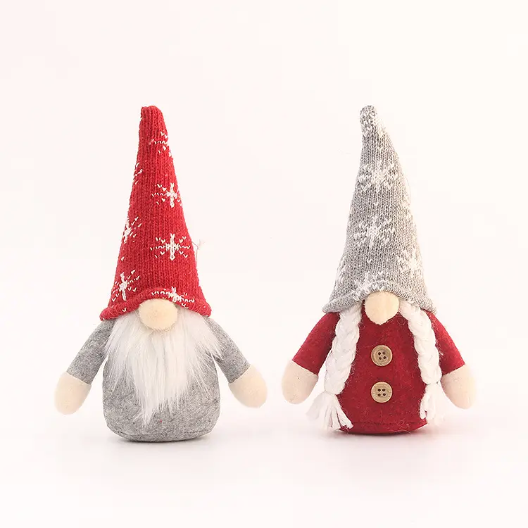 2022 Christmas Small Hanging Knitted Faceless Old Man Doll Gnome Ornaments Christmas Tree Pendant Decor
