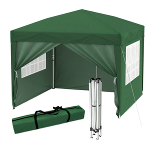 Gazebo <span class=keywords><strong>3x3</strong></span> pliable, tente de plage facile à monter, <span class=keywords><strong>moustiquaire</strong></span> intégrée, intérieur/extérieur, simple couche, imperméable - Product Image 1