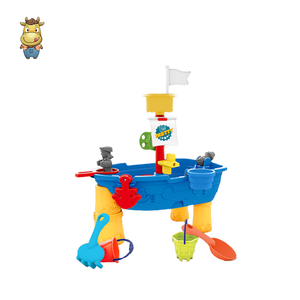Table de jeu pour enfants avec bateau, sable et eau, ensemble de 17 pièces avec mât et drapeau, table d'activités de plage, jouet aquatique extérieur en PP pour tout-petits, vente en gros - Product Image 1