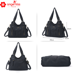 Bolso <span class=keywords><strong>de</strong></span> Hombro Suave Estilo Vintage <span class=keywords><strong>de</strong></span> Alta Calidad Angelkiss para Mujer, Bandolera <span class=keywords><strong>de</strong></span> Una Sola Correa, Bolso <span class=keywords><strong>de</strong></span> Mano con Cremallera, Venta al por Mayor, Moda Femenina - Product Image 2