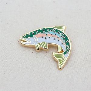 Cá hồi cá bán buôn thiết kế miễn phí pin nhà sản xuất huy hiệu mạ vàng tùy chỉnh men chân kim loại biểu tượng tùy chỉnh nhà máy ve áo pin phù hiệu - Product Image 5