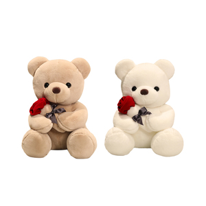 Orsacchiotto di Peluche <span class=keywords><strong>con</strong></span> Rosa, Personalizzabile per Regali di <span class=keywords><strong>Compleanno</strong></span>, Morbido Giocattolo per Bambini - Product Image 6