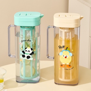 Support OEM 2L Plastic Pitcher with Infuser Flip Top Lid Water Jug Removable Strainer Iced Tea <b>Maker</b> for Home Kitchen Factory - Product Image 1