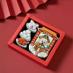 Autocollant magnétique créatif de Nouvel An chinois <span class=keywords><strong>2023</strong></span>, style cheval, 3D, motif dessin animé, pour réfrigérateur, thème Dieu de la Richesse - Product Image 1