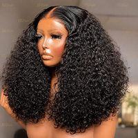 Perruques Courtes Bob Frisées Kinky Pas Chères en Cheveux Humains, Perruques Frontales en Dentelle HD pour Femmes, Cheveux Vietnamiens, Perruques Complètes en Dentelle HD Sans Colle
