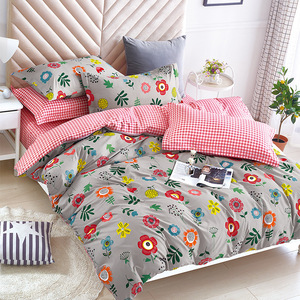 Polyester Chải Vải Đầy Màu Sắc Hoa Mô Hình Chăn Quilt In Ấn Bìa Gối Giường Có Đặt Bộ Cho Khách Sạn Gia Đình - Product Image 4