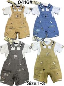 Ensemble 2 pièces style gentleman pour bébé garçon : salopette courte en coton de haute qualité et t-shirt à manches courtes pour l'été - Product Image 5