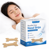 Bandes Dilatatoires Nasales Respirantes Non Tissées Anti-Ronflement Personnalisées pour Faciliter la Respiration et Soulager la Congestion Nasale (Noires)