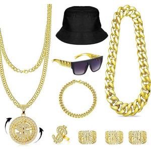 Kit di Accessori Divertenti Anni '80 e '90 per Uomini e Donne, Set Costume Sexy 12 Pezzi - Product Image 1