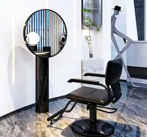 Miroir de salon de coiffure pour influenceurs, Nouveau miroir de salon de coiffure haut de gamme, Miroir de sol intégré exclusif pour maquillage et coiffure - Product Image 6