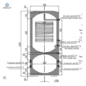 Tanque de <span class=keywords><strong>Agua</strong></span> <span class=keywords><strong>Caliente</strong></span> Doméstico de 300L con Bomba de Calor 2 en 1, Tanque de <span class=keywords><strong>Agua</strong></span> <span class=keywords><strong>Caliente</strong></span> con Serpentín de Intercambio de Calor, Tanque Amortiguador para Calefacción Doméstica - Product Image 5