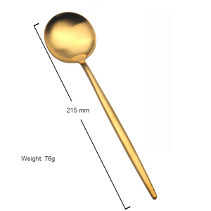 Royal 304 Stainless Steel Long Handle Dinner <strong>Spoon</strong> Luxury <strong>Gold</strong> <strong>Serving</strong> <strong>Spoons</strong> - Product Image 2