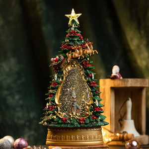 Boîte à musique de Noël, grand sapin de Noël, globe à neige exquis avec LED et l'étoile de Bethléem lumineuse - Product Image 4
