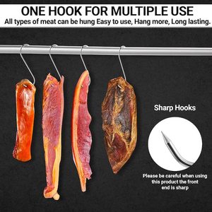 Ganchos en Forma de S para Colgar Carne Ahumada, Tocino, Jamón, Asados, Utensilios de Cocina de Acero Inoxidable, Ganchos en S de 12/15/18 cm - Product Image 6