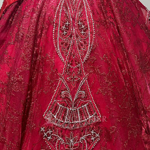 Vestidos de Quinceañera Rojos Wx76, Vestido de Fiesta para Niñas de 15 Años, Encaje con Pedrería, Mangas Desmontables, Falda de Princesa, Jancember - Product Image 4