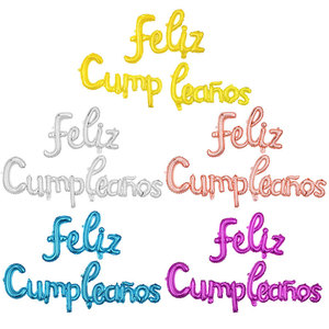 Ballons en aluminium en forme de lettres « Feliz Cumpleaños » pour la <span class=keywords><strong>fête</strong></span> d'<span class=keywords><strong>anniversaire</strong></span> espagnole, ensemble pour la célébration de mariage, fournisseur pour événements festifs - Product Image 1