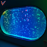 1m 2m 3m 4m 5m 6m taille personnalisée Lucite grands aquariums, aquarium acrylique