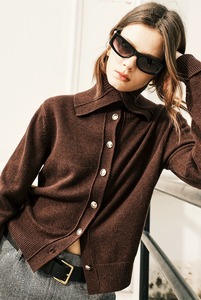 <span class=keywords><strong>Cardigan</strong></span> da donna in cashmere spesso e morbido con colletto, caldo e delicato sulla pelle, morbido e avvolgente. - Product Image 3