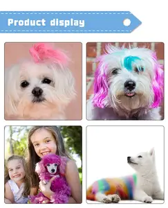 KHY Pet Dog Cat Hair Manufacturer Wholesale Hair Dye Wasable Temporary Brand Colour For Girl Kid Brush Color Hair Chalk Comb Set