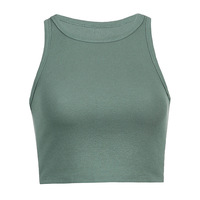 Débardeur court côtelé décontracté pour femme avec logo personnalisé – Nouvelle collection été