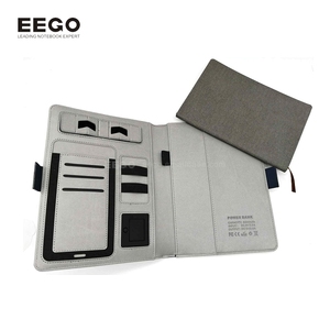 Ngân hàng điện chương trình nghị sự A5 Nhật ký thông minh lưu ý cuốn sách văn phòng kinh doanh màu đen USB phí đa chức năng sang trọng tùy chỉnh máy tính xách tay da - Product Image 3