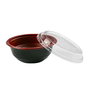 1000ml Big Capacity Microwavable made in Recyclable Plastic Material PP Soup / Ramen Bowl with OPS or Natural PP Lid
