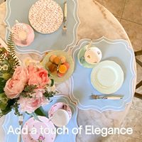 Sets de table en lin personnalisés en gros avec bord brodé de festons pour les mariages et les tables à manger, emballage en carton inclus