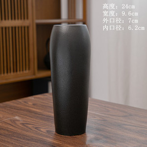 Jarrón de flores tradicional de China, jarrón de cerámica de varias formas en negro, jarrón de porcelana de belleza - Product Image 4