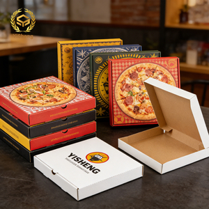 Caja de Embalaje para <span class=keywords><strong>Pizza</strong></span> con Impresión Colorida, Caja de Forma Especial, Embalaje Corrugado, Caja Rígida de Cartón para Envío de <span class=keywords><strong>Pizza</strong></span> - Product Image 1