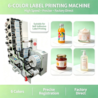Machine d'impression flexographique 6 couleurs pour étiquettes autocollantes avec rouleau anilox et presse empilée