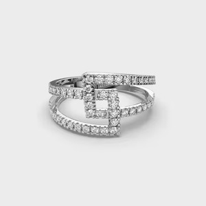 Designer Loops 18k Gold <b>Ring</b> 1.50 Carat Original Lab Grown Diamond Engagement <b>Ring</b> Unique Elegant Split Band <b>Ring</b> Fine Jewelry - Product Image 4