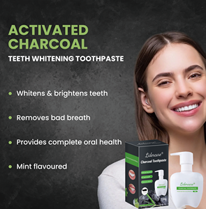 Pasta de dientes de carbón de menta, sin fluoruro para blanqueamiento dental y aliento fresco cuidado bucal 130g botella gran oferta - Product Image 4