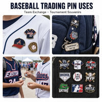Pins de baseball interactifs personnalisés en alliage de zinc émaillé, badges de collection pour équipes de baseball, avec pendentif rotatif coulissant
