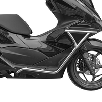 Barre de protection de moto en acier inoxydable argenté 3D, finition électro-polie, pare-chocs avant pour scooter PCX 160
