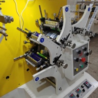 Machine d'impression d'étiquettes textiles flexo multicolores automatique, largeur d'impression 140 mm, imprimante d'étiquettes tissées pour vêtements